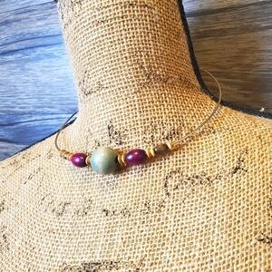 Wooden Beaded Choker Necklace Boho Hippie Mother Earth Vibe